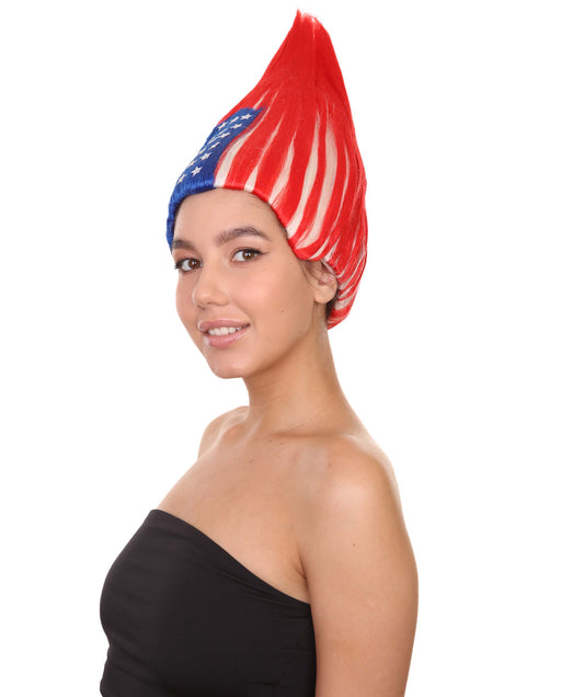 Wigs2you ハロウィンパーティープレミアム H-1796 着け心地が良い とても快適 女性用コスプレウィッグ アメリカ国旗 トロールズスタイル