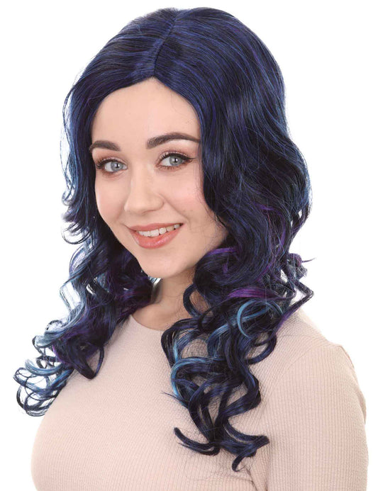 Wigs2you ハロウィンパーティー プレミアム レディース H-680 ダークブルー ウェーブウィッグ