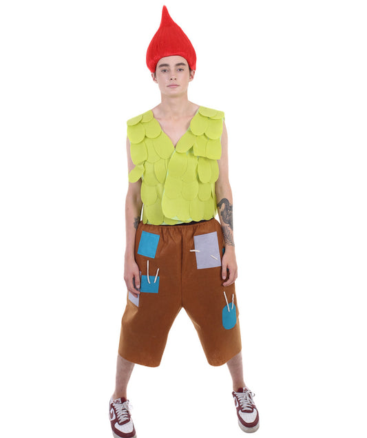 トロール JCP-012 リーフ ベスト および ブラウン パッチワーク パンツ プレミアム ハロウィン コスチューム