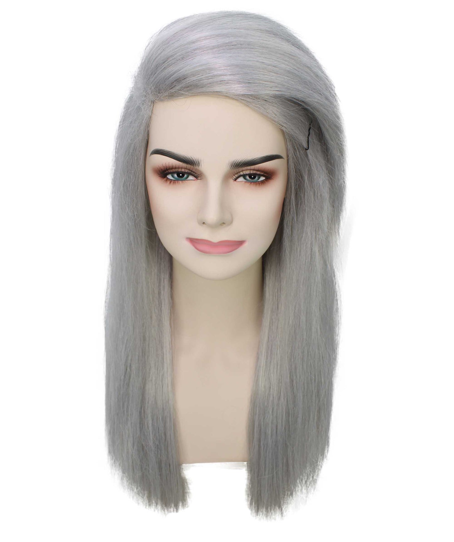 女性用ロングストレートサイドパートコスプレウィッグ ダークグレー H-5220_18 ファンシースタイル プレミアムハロウィンパーティーウィッグコレクション