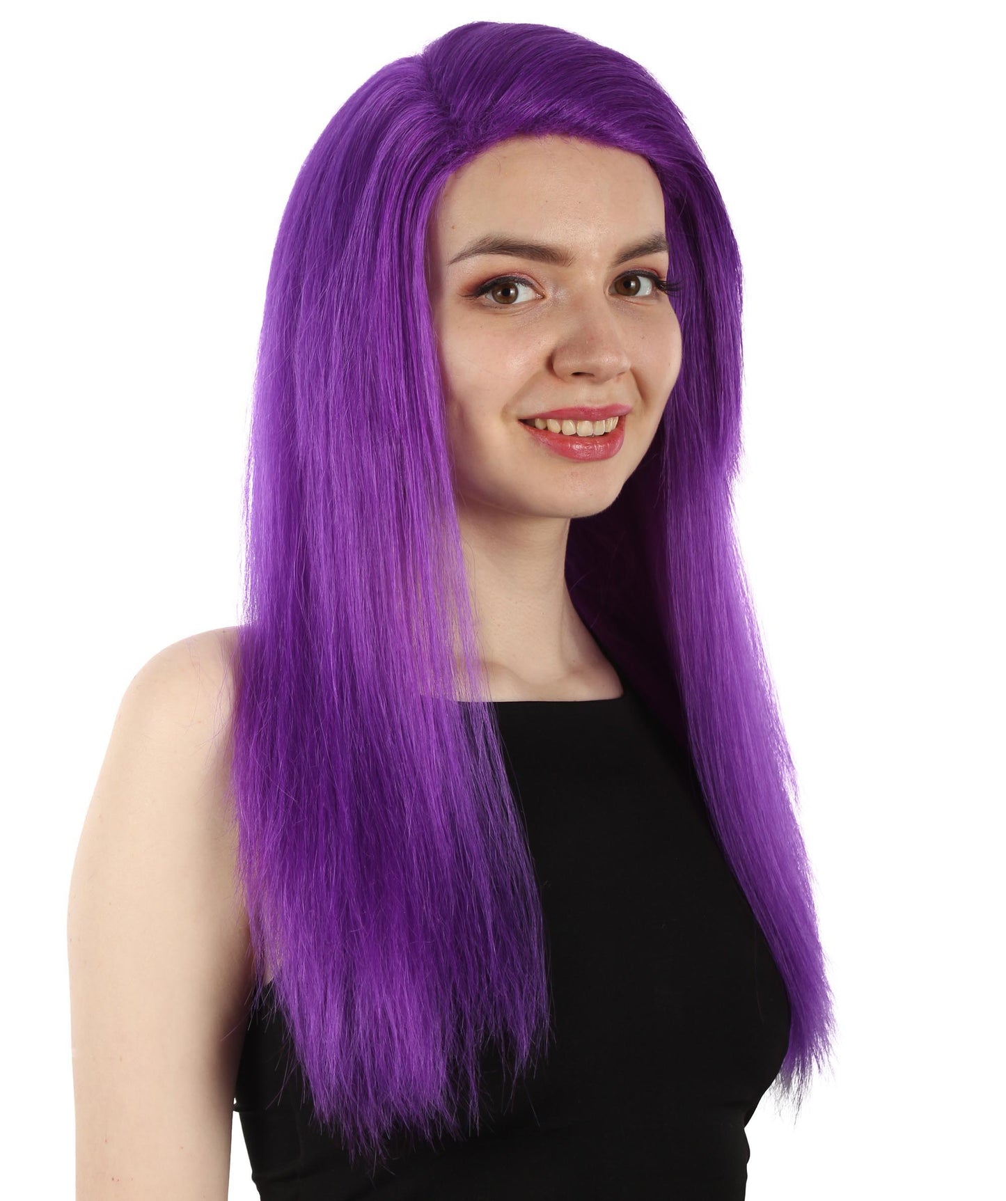 女性用ロングストレートサイドパートコスプレウィッグ パープル H-5220_12 ファンシースタイル プレミアムハロウィンパーティーウィッグコレクション