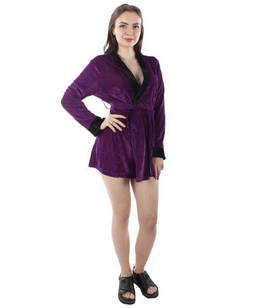 大人用女性の JCO-264_3 セクシーなガールフレンド スモーキング ジャケット ダークパープル ハロウィン コスチューム