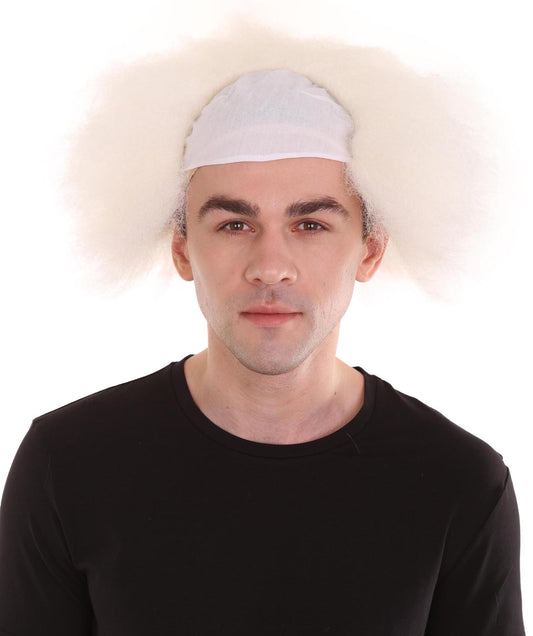 ハロウィンパーティープレミアム メンズ H-3589 半禿げヘッド ショート ウィッグ ホワイト