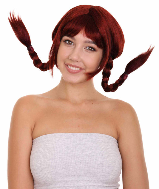 Wigs2you ハロウィン パーティー プレミアム レディース H-1652 簡単装着 とても快適 ピッピ ダークオーバーン