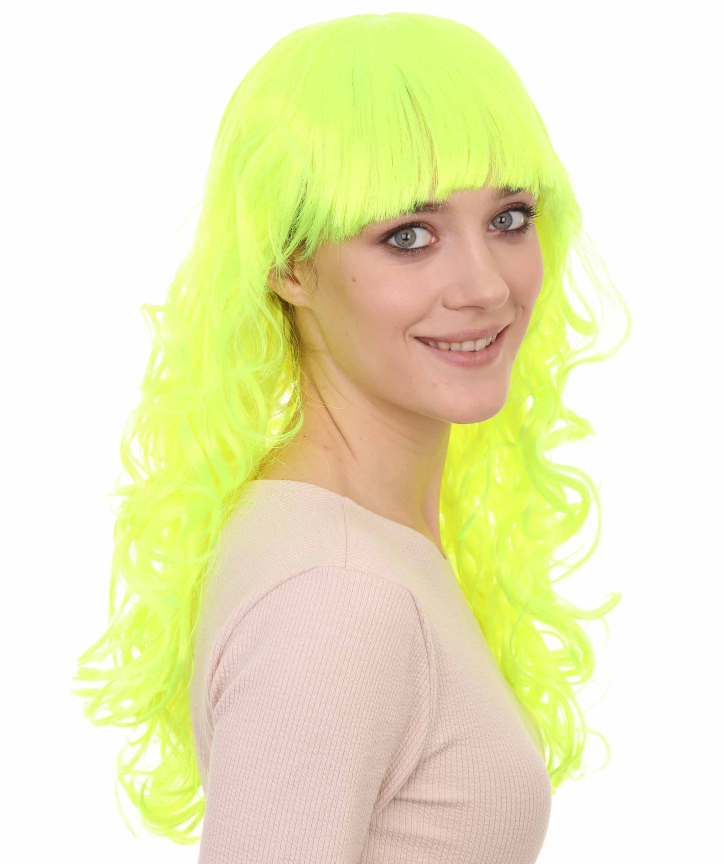 Wigs2you ハロウィンパーティープレミアム H-848 バットマン 女性ジョーカーウィッグ ネオングリーン色
