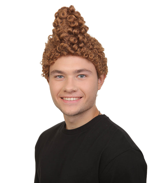 男性用 H-6038 アニメーション漫画シーモンスター映画ゴールデンブラウンウィッグ難燃性合成繊維