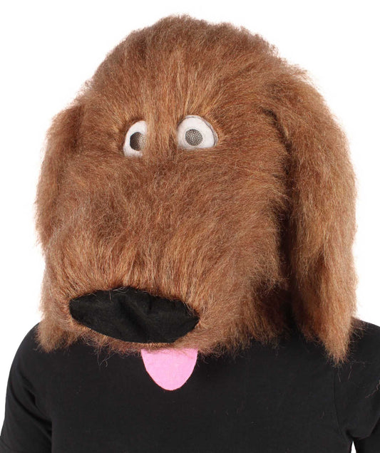 ユニセックス H-6211 ふわふわブラウン犬マスク ハロウィンに最適 難燃性合成繊維