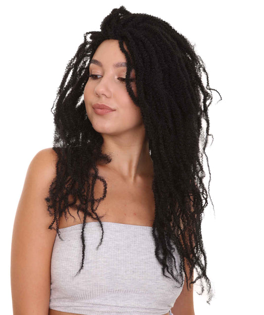 Wigs2youハロウィンパーティープレミアムレディースH-1966 美しい見た目のジャマイカンラスタスタイルブラックドレッドロックウィッグ