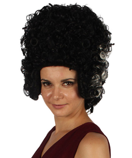ハロウィンパーティ プレミアム H-4474 植民地時代のレディース 18世紀のカーリーブラックウィッグ