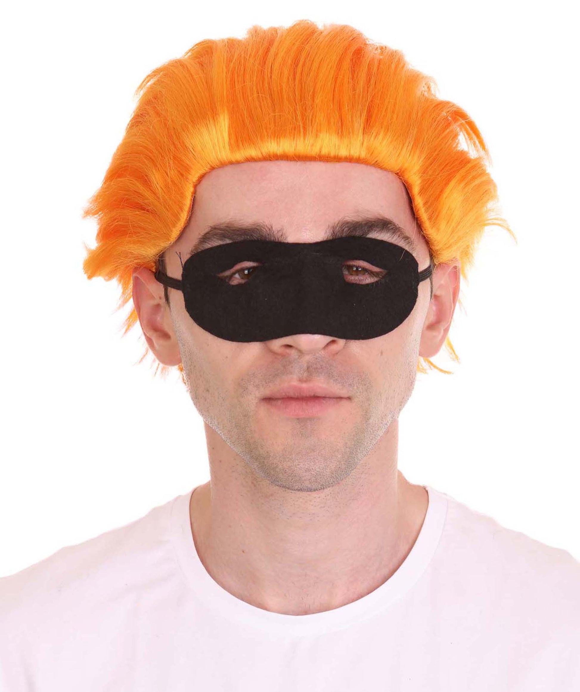 大人メンズ「インクレディブル・ファミリー2」ダッシュウィッグ ダシェル・パー パンプキンウィッグとマスクセット H-4387 TV/映画ウィッグ プレミアム通気性キャップレスキャップ