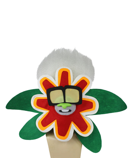 ユニセックス H-6147 アニメ映画 ホワイト 小さなトロール ウィッグ 花の顔付き ハロウィンに最適 難燃性合成繊維