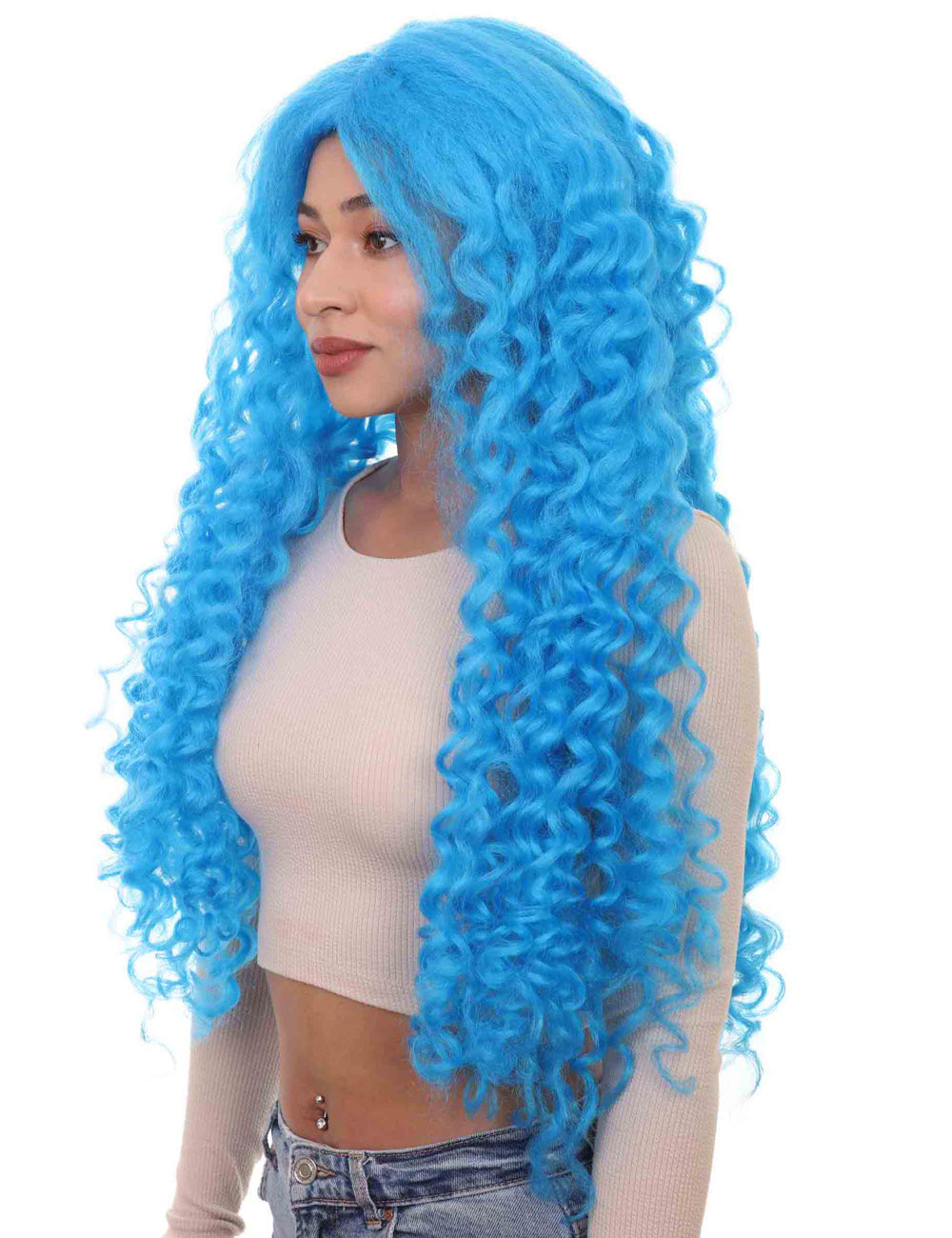 Wigs2you ハロウィンパーティープレミアムレディース H-1486 美しいルックを手に入れよう!マリンマーメイド ウィッグ 明るいブルー