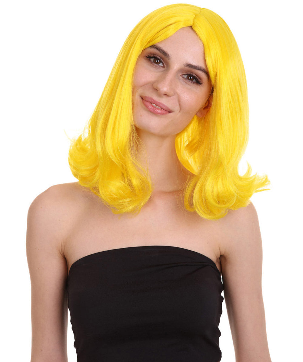 Wigs2you ハロウィン パーティー プレミアム レディース H-1274 着けやすい 快適なフィット感 イエロー ページボーイ ウィッグ