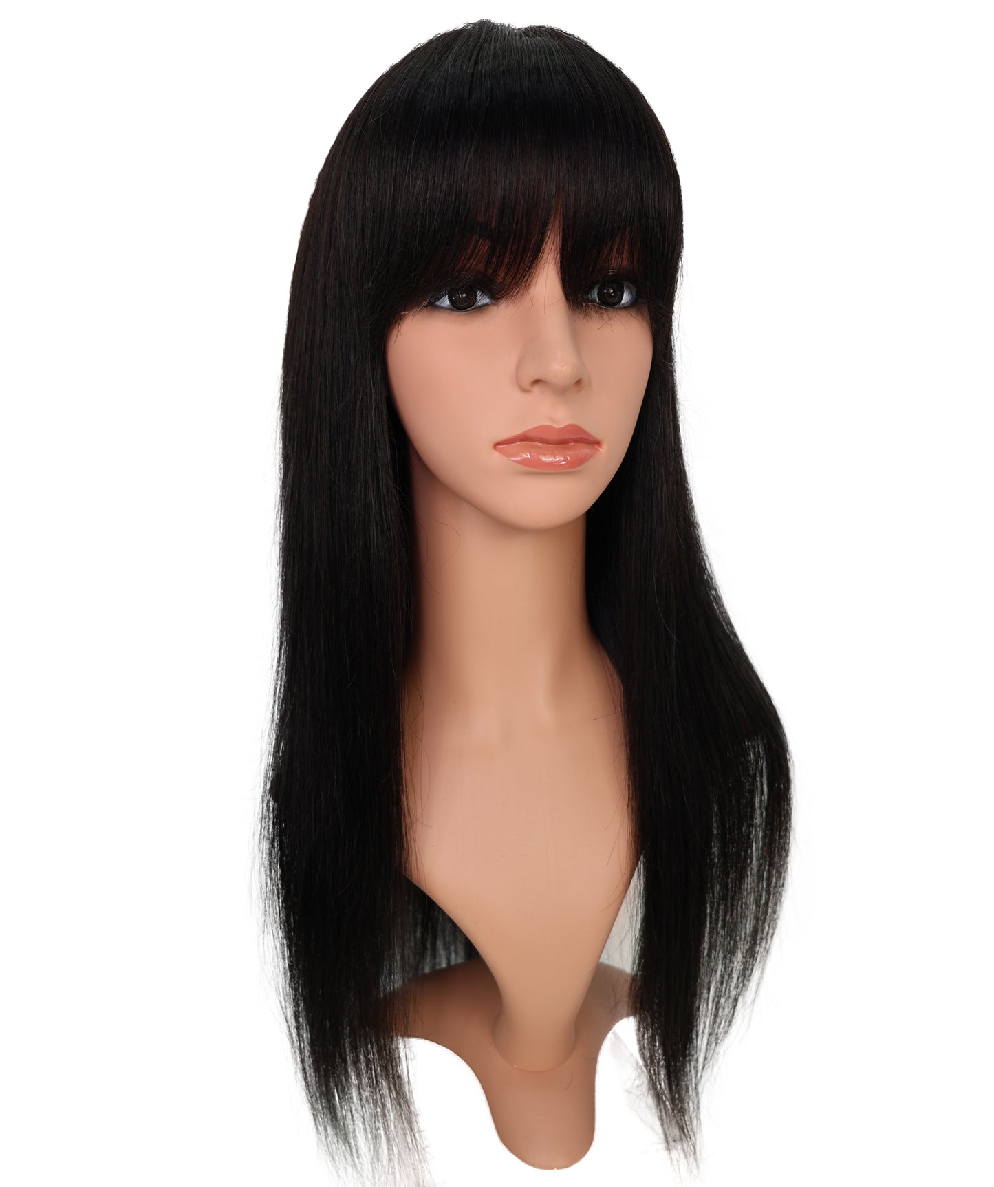 女性用ファッションスタイルウィッグ、24インチ 超ロングストレート 100%人毛、ナチュラルブラック、Wigs2you HH-183 フルウィッグ ナチュラルな輝き