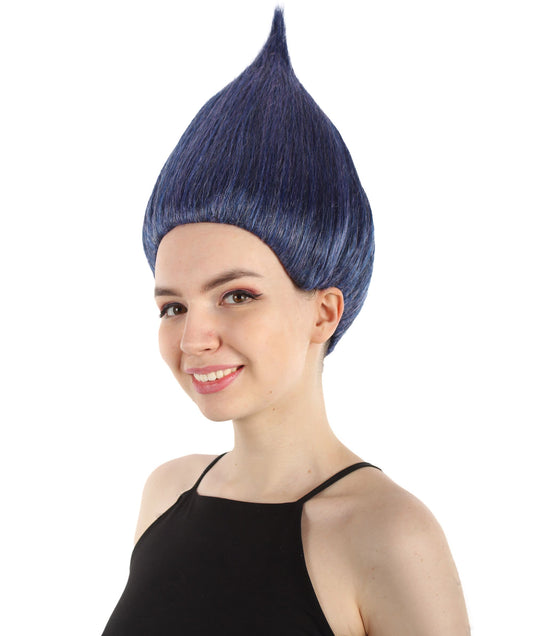 女性用トールウィッグ 青 H-3381 コスプレハロウィンウィッグ プレミアム通気性のあるキャップレスキャップ