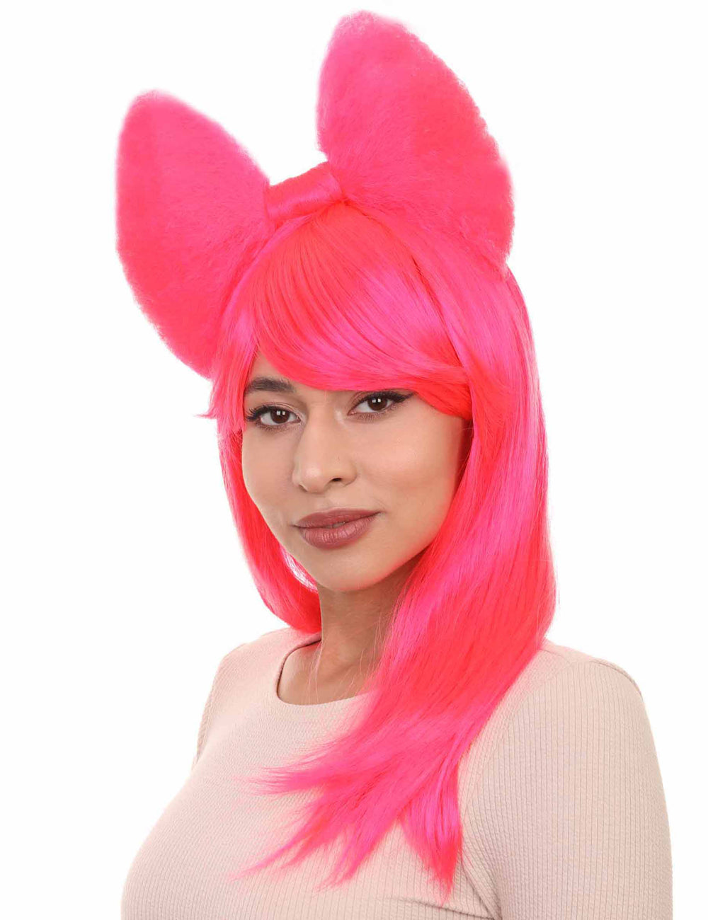Wigs2you ハロウィンパーティープレミアムレディース H-1606 着用が簡単 とても快適 ネオンピンク ロング バタフライウィッグ