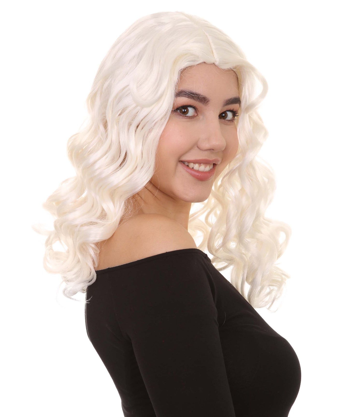 Wigs2you ハロウィンパーティープレミアムレディース H-1098 とても快適なアリスウィッグ 鏡の国のアリス ホワイトカラー