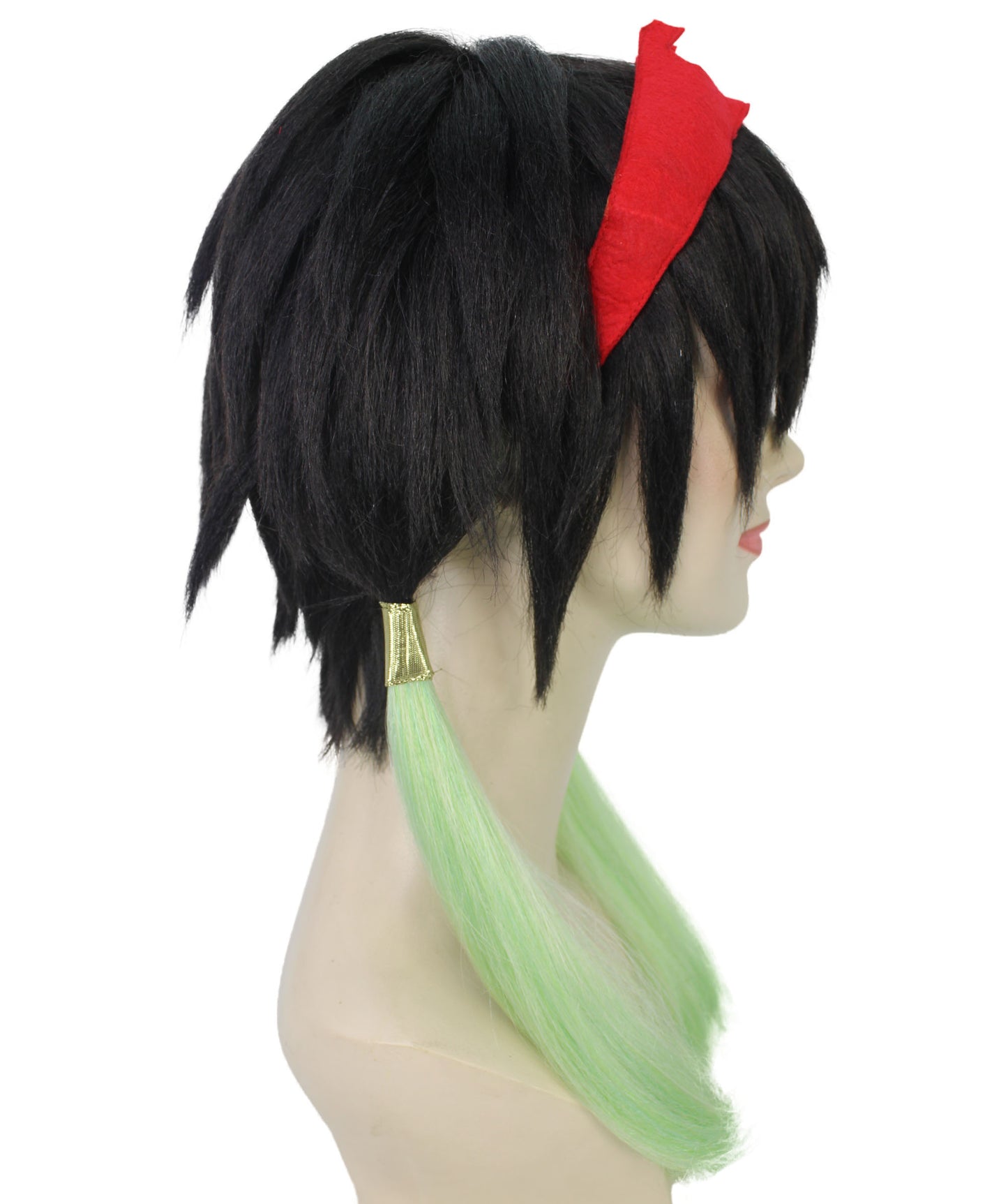 レディース H-5951 マルチカラー アニメ ムービー ブラック コスプレ ウィッグにヘッドバンド パーティーに最適 難燃性合成ファイバー