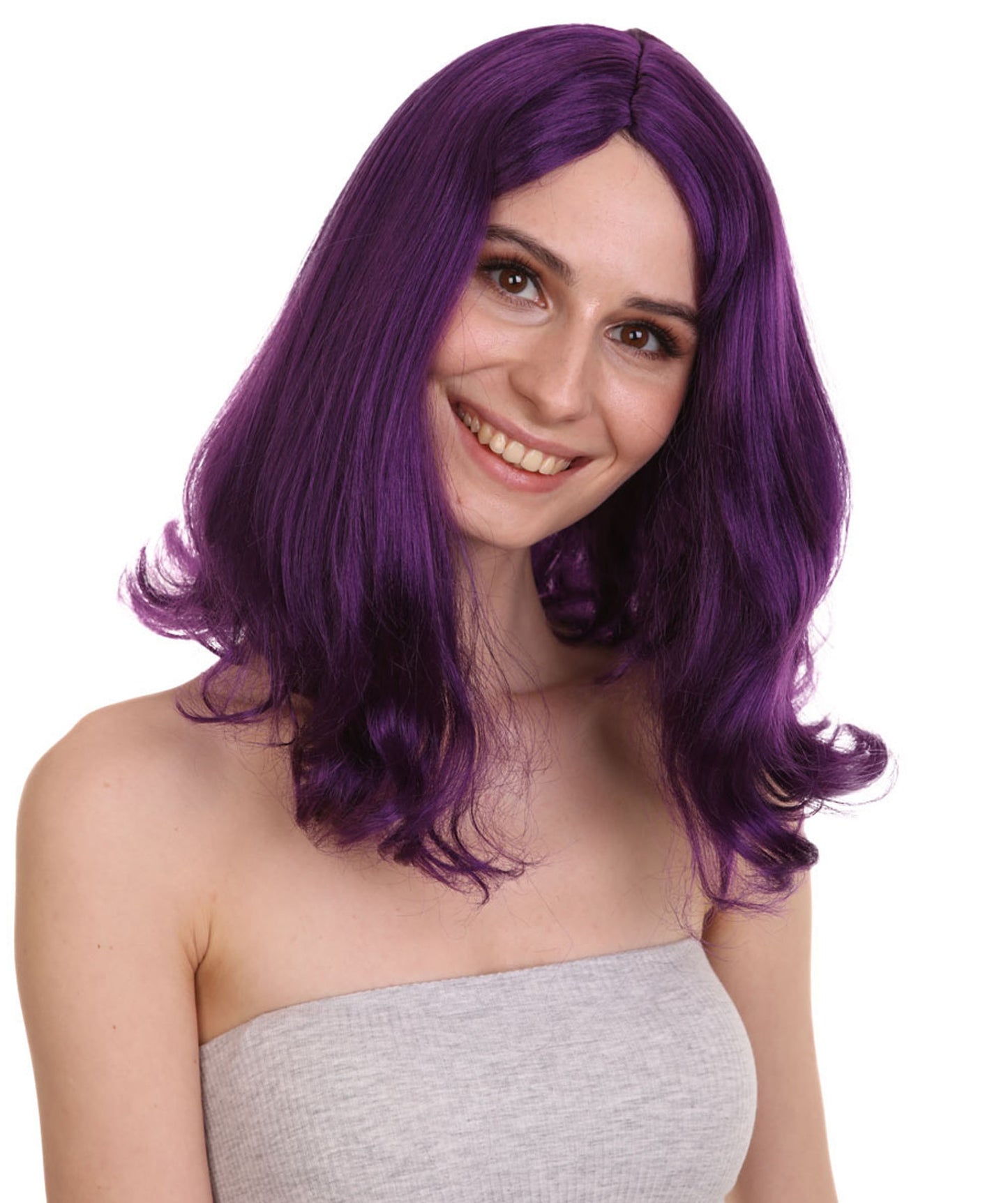 Wigs2you ハロウィン パーティー プレミアム レディース H-1283 着けやすい 快適なフィット感 バイオレット ページボーイ ウィッグ