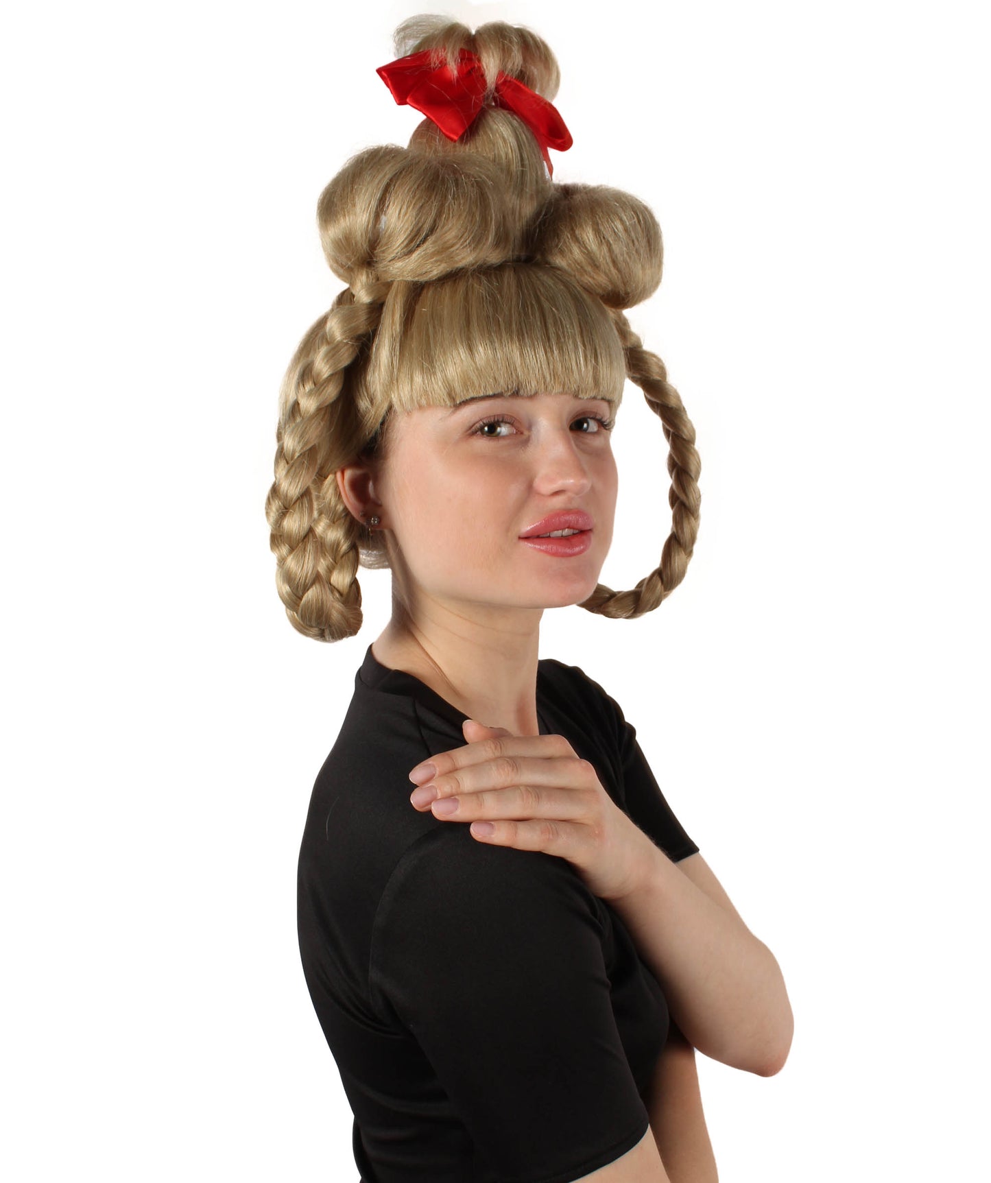 ハロウィンパーティープレミアムレディ H-5490 クリスマスクラシックストーリーキャラクターウィッグ (曲がる三つ編み付き)