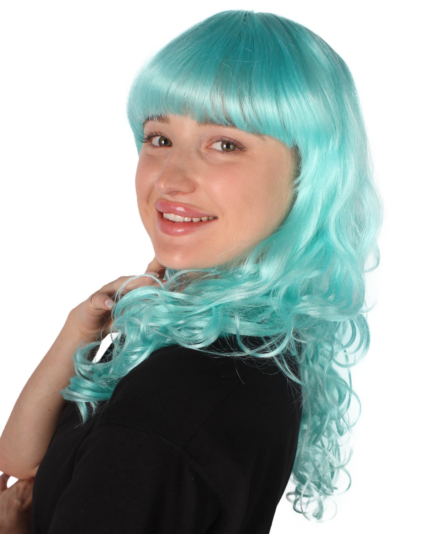 Wigs2you ハロウィンパーティープレミアム H-819 バットマン 女性ジョーカーウィッグ ブルーレイク色
