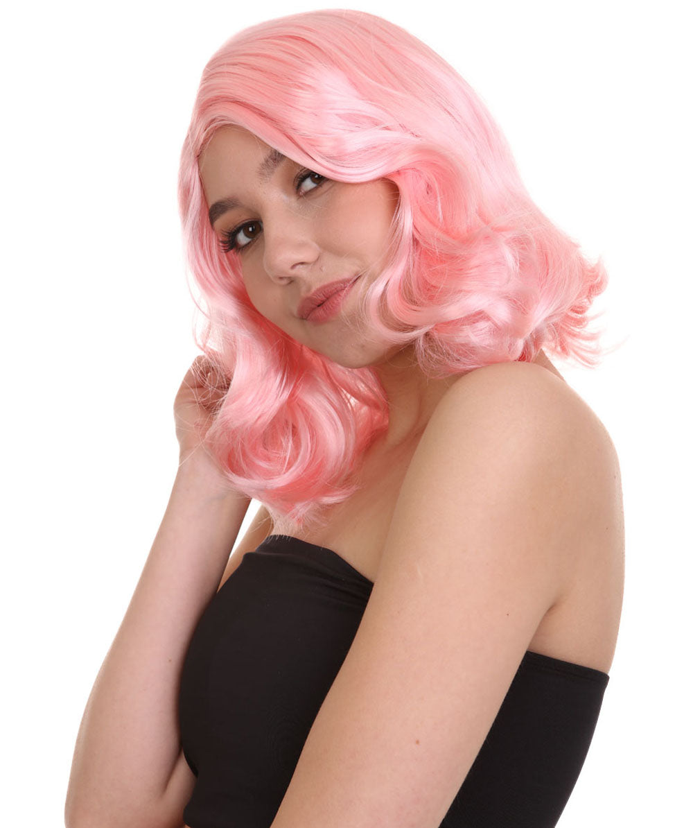 Wigs2you ハロウィン パーティー プレミアム 簡単に着用できる H-1136 とても快適な Lt ピンク カーリー レディ ウィッグ
