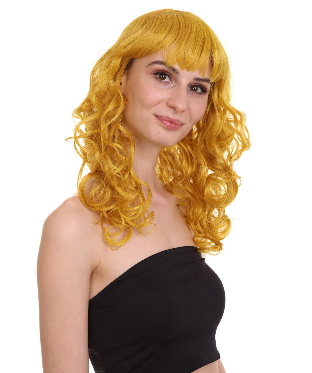 Wigs2you ハロウィンパーティー プレミアム レディース H-1021 着用しやすい ベラウィッグ ゴールドカラー