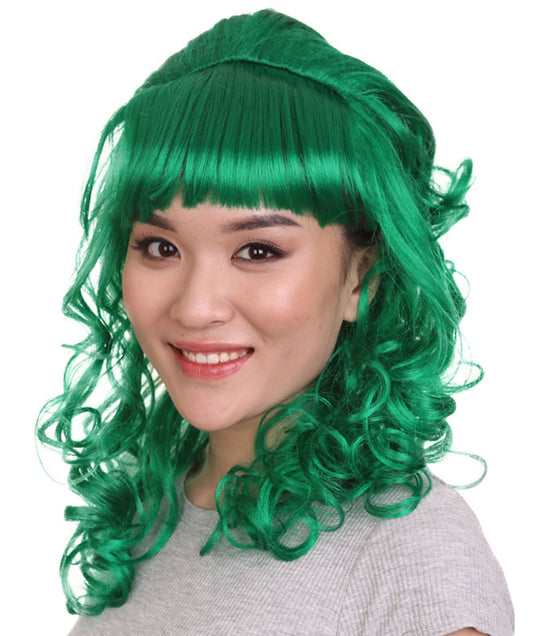Wigs2you ハロウィンパーティープレミアムレディース H-1737 華やかに見えるピンアップガール グリーンウィッグ