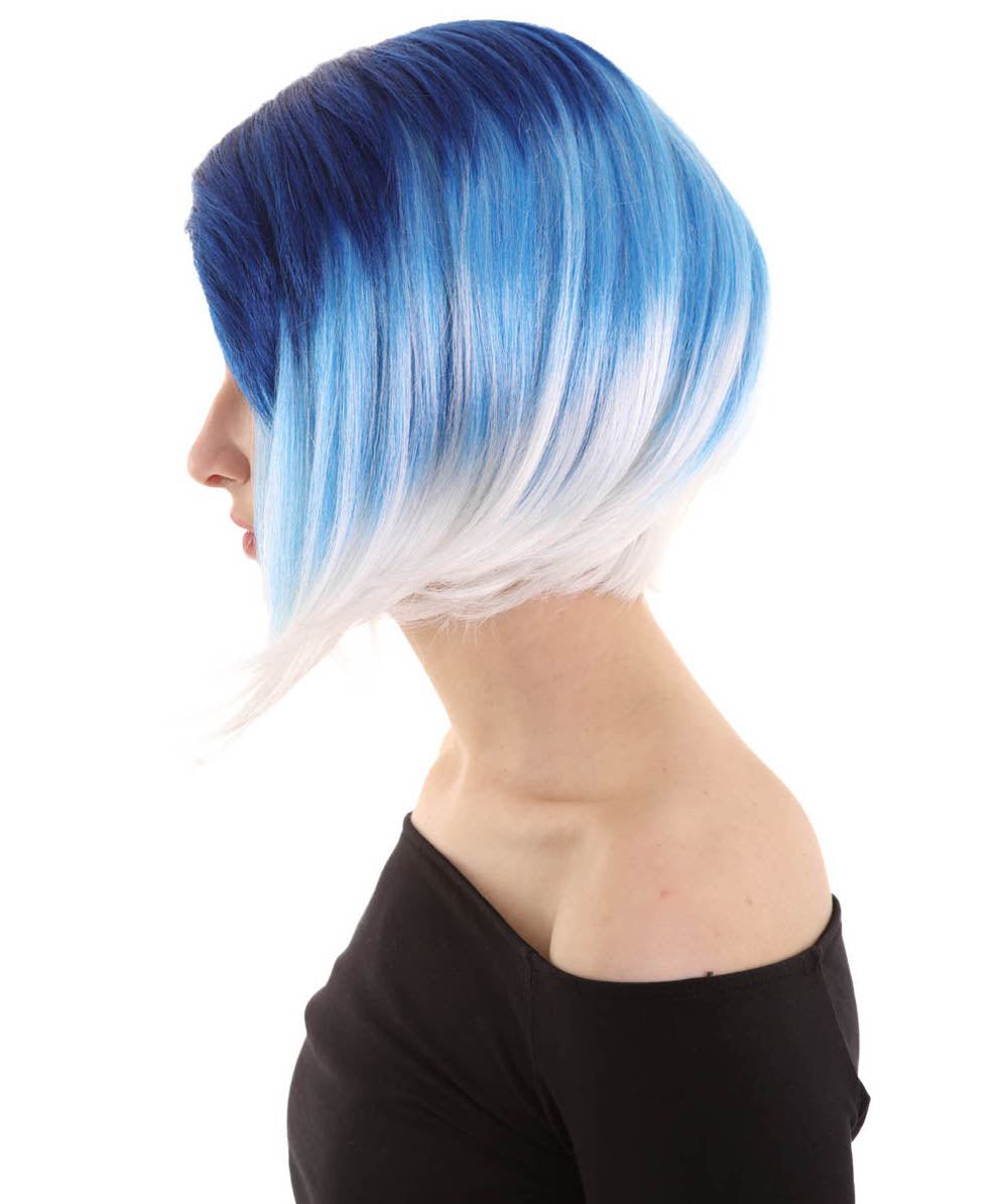 女性用ブルーストレートトレンディミッドオンブレウィッグ H-5275 ファンシースタイル プレミアムハロウィンパーティーウィッグコレクション