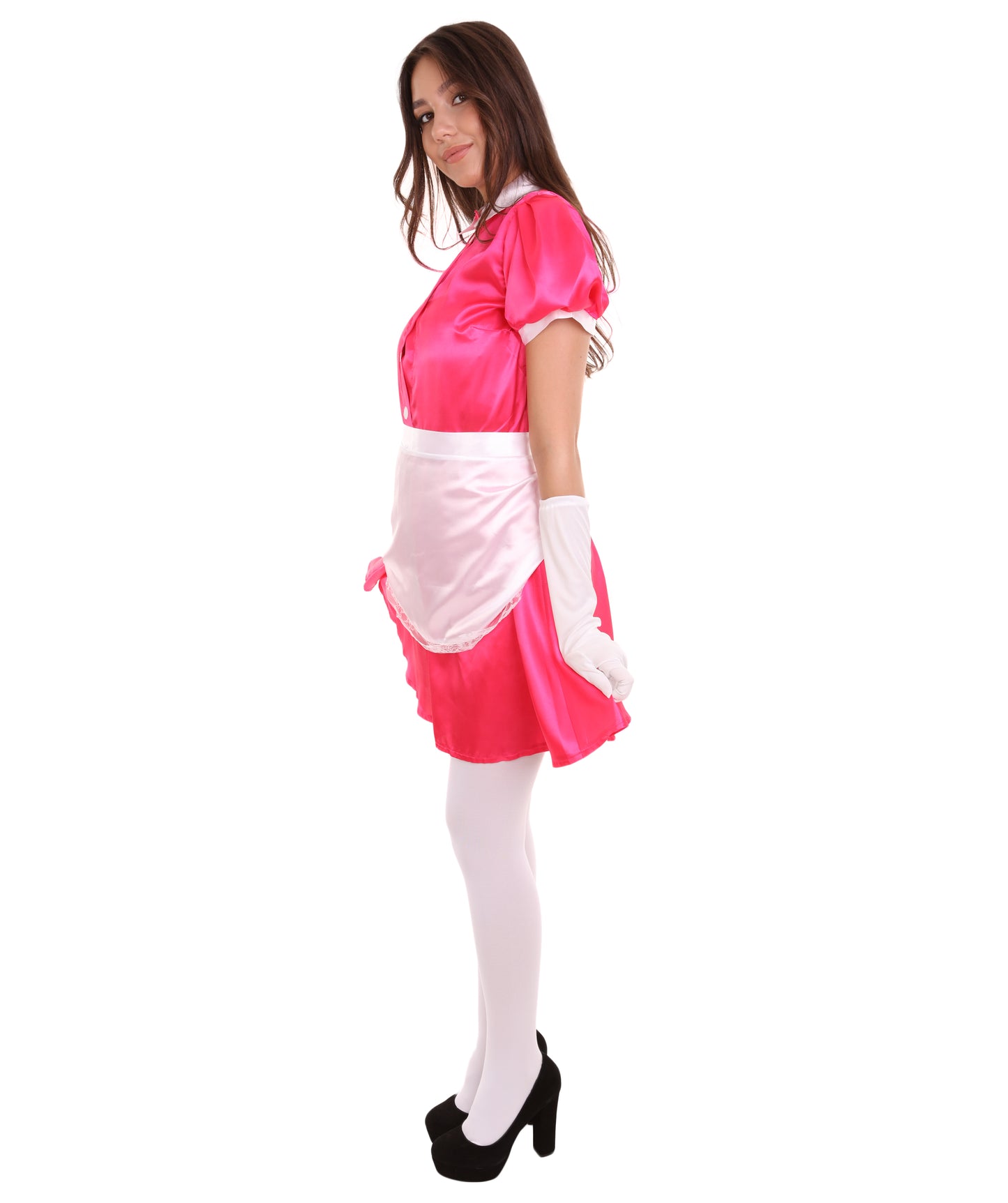 大人用女性の JCO-328_13 フレンチエプロンメイド制服 ピンク コスプレコスチューム