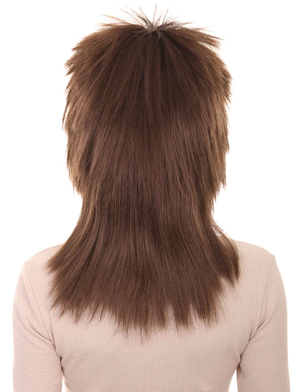 Wigs2you ハロウィン パーティー プレミアム H-1332 簡単に着用でき 快適なフィット感 80 年代女性ブラウン ロッカー スタイルウィッグ