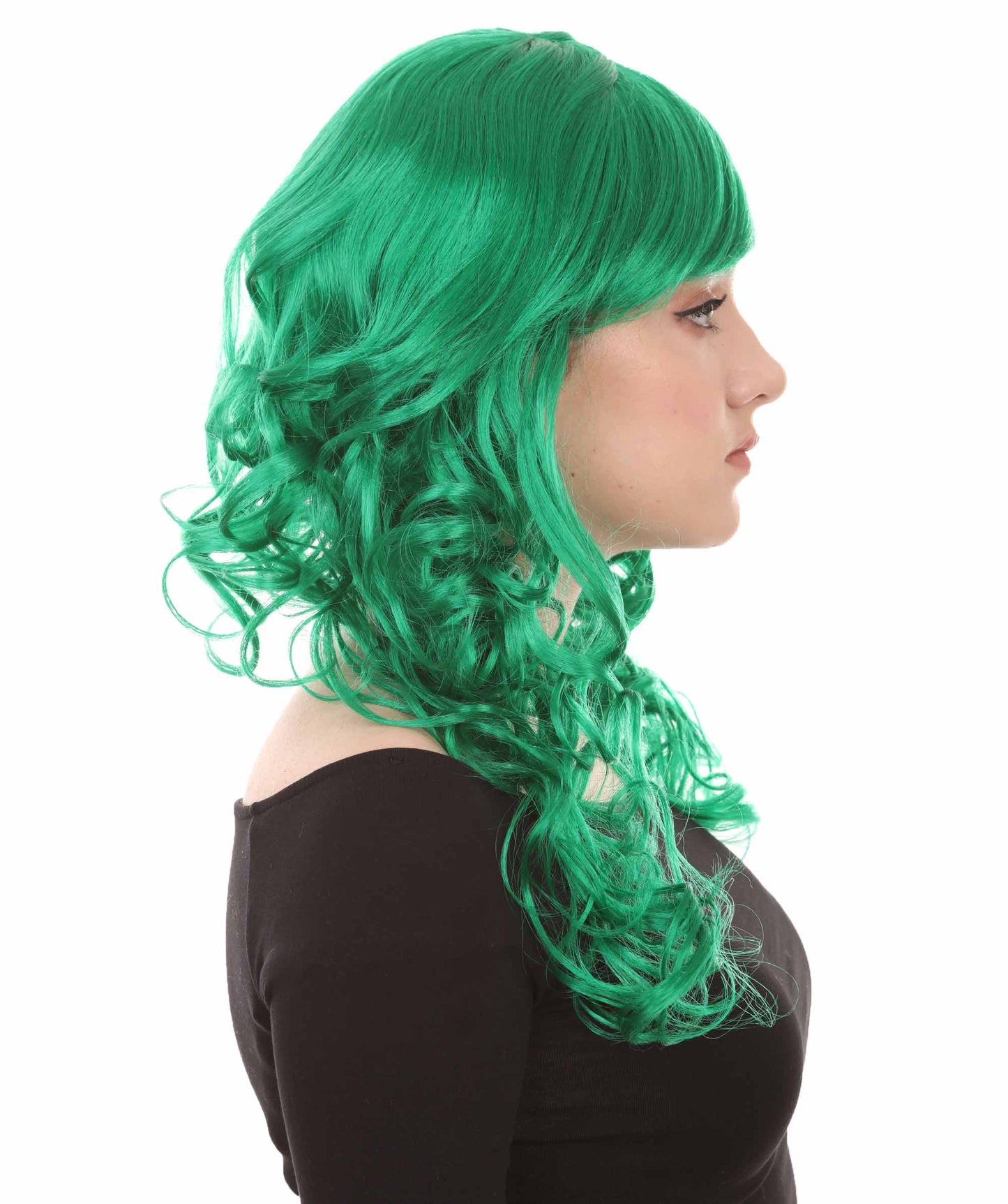 Wigs2you ハロウィンパーティープレミアムレディース H-1002 着用しやすい ベラウィッグ ダークグリーン色