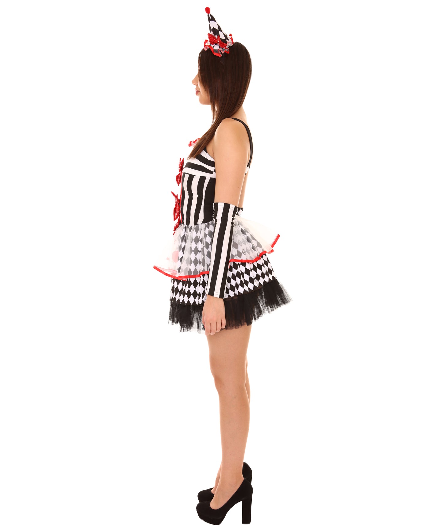 女性 JCP-175 のクリーピークラウンスケアリーコスチューム マルチハロウィンコスチューム