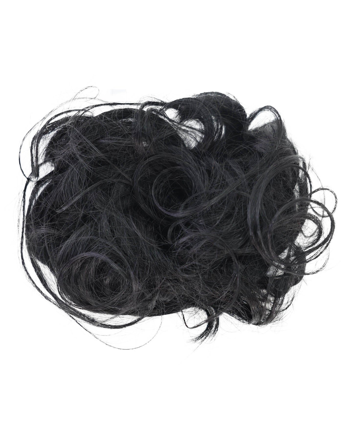 Wigs2you W-8471 レディース 人毛お団子ウィッグ カーリースタイル ナチュラルブラック ふんわりボリューム 簡単装着 ヘアピース