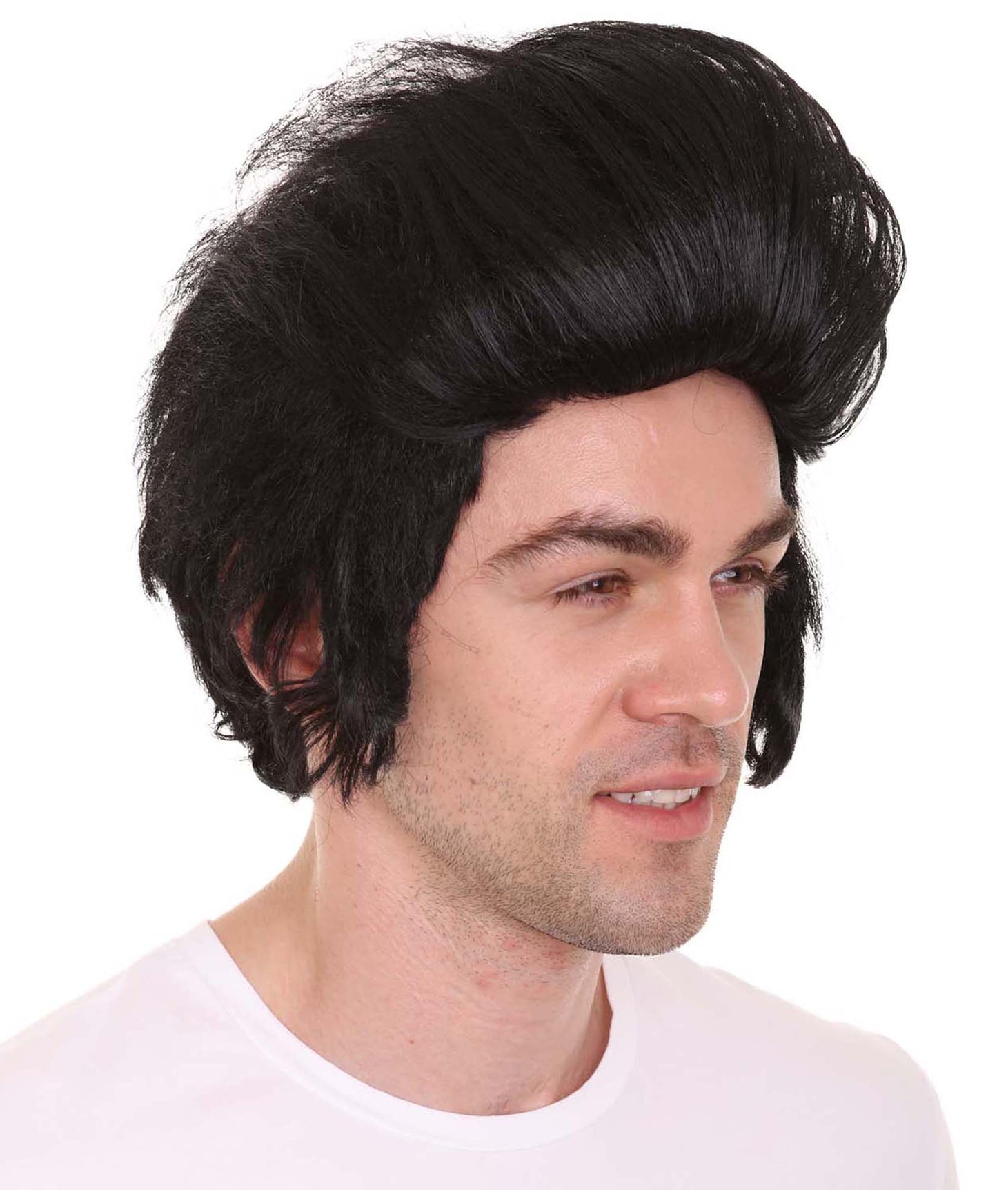 Wigs2you ハロウィンパーティ プレミアムメンズ エルビスキングブラックカラーウィッグ H-319