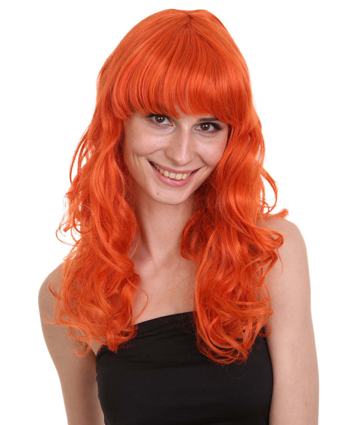 Wigs2you ハロウィンパーティー プレミアム レディース H-997 着用しやすい ベラウィッグ オレンジ色