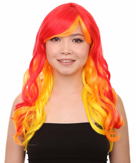 フレイムレディースウィッグ H-2662 ファンシーステージ適用マルチカラーイベントウィッグ プレミアム通気性キャップレスキャップ
