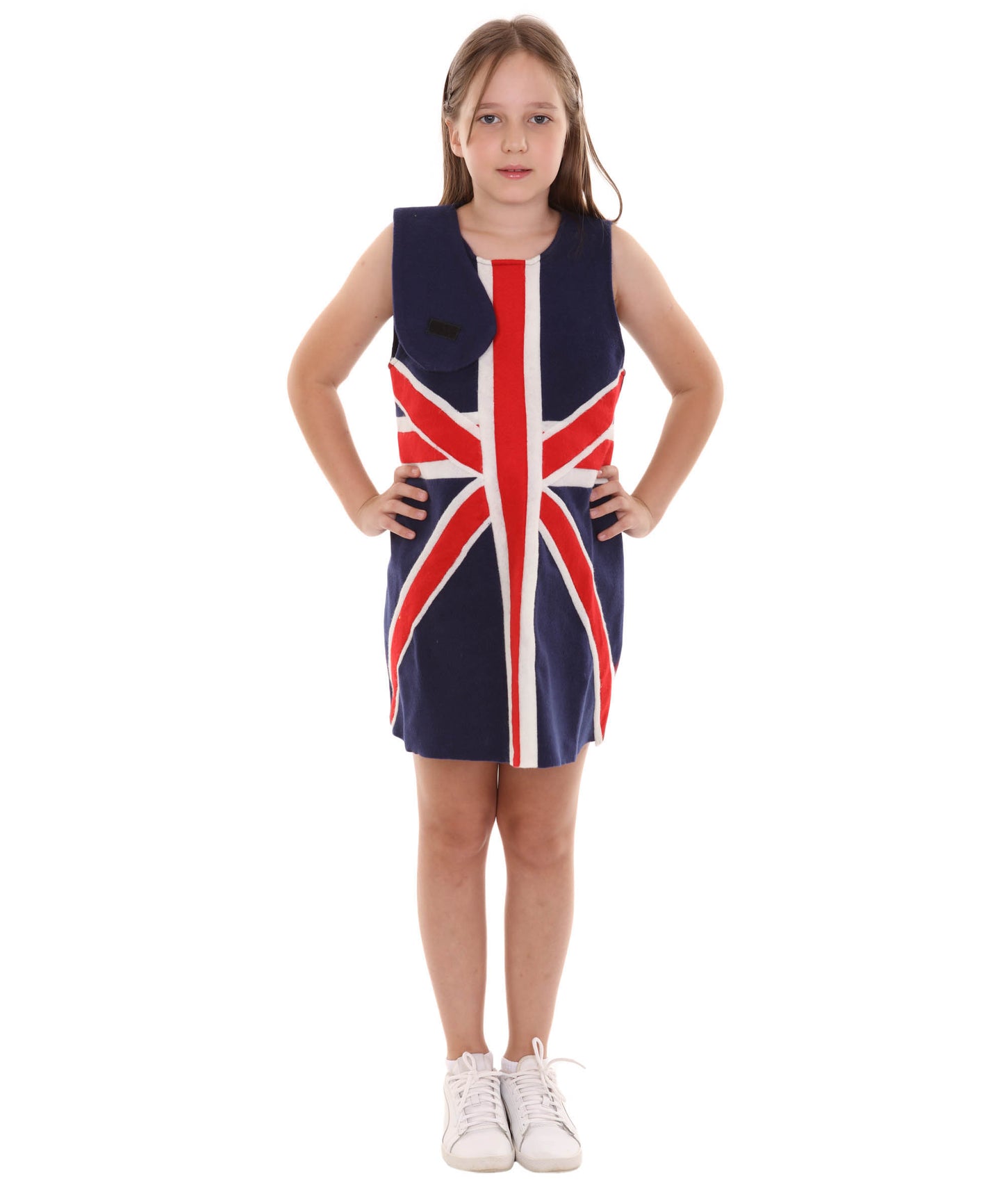 子供用女の子 JCO-191(Kids) パトリオティックな祝賀 イギリス フラッグ トロール ドレス スポーツ コスチューム パトリオティック コスプレ コスチューム