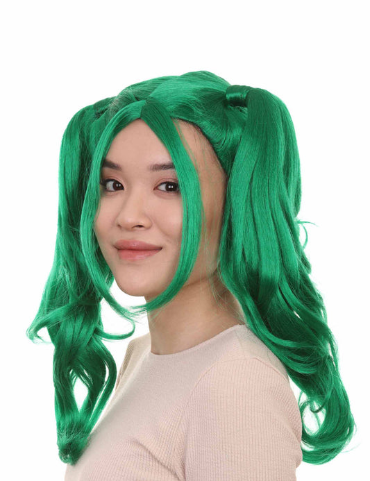 Wigs2you ハロウィンパーティー プレミアム レディース H-741 ドリー ピグテール ウィッグ ダークグリーン色