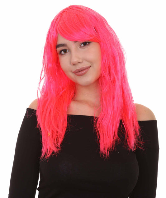 Wigs2you ハロウィンパーティープレミアムレディース H-1756 華やかに見えるグラマラマ ネオンピンクウィッグ