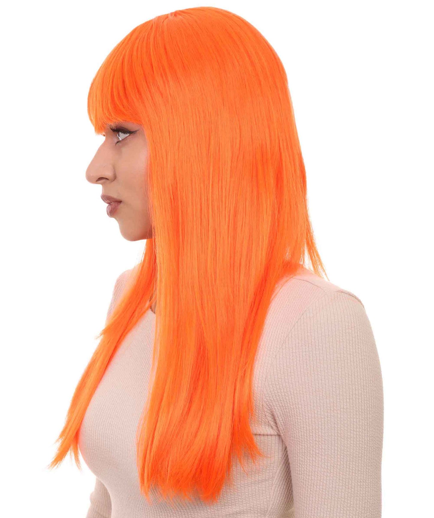 Wigs2you ハロウィン パーティー プレミアム レディース H-1072 とても快適なグラマー グリーン ウィッグ ネオン オレンジ カラー