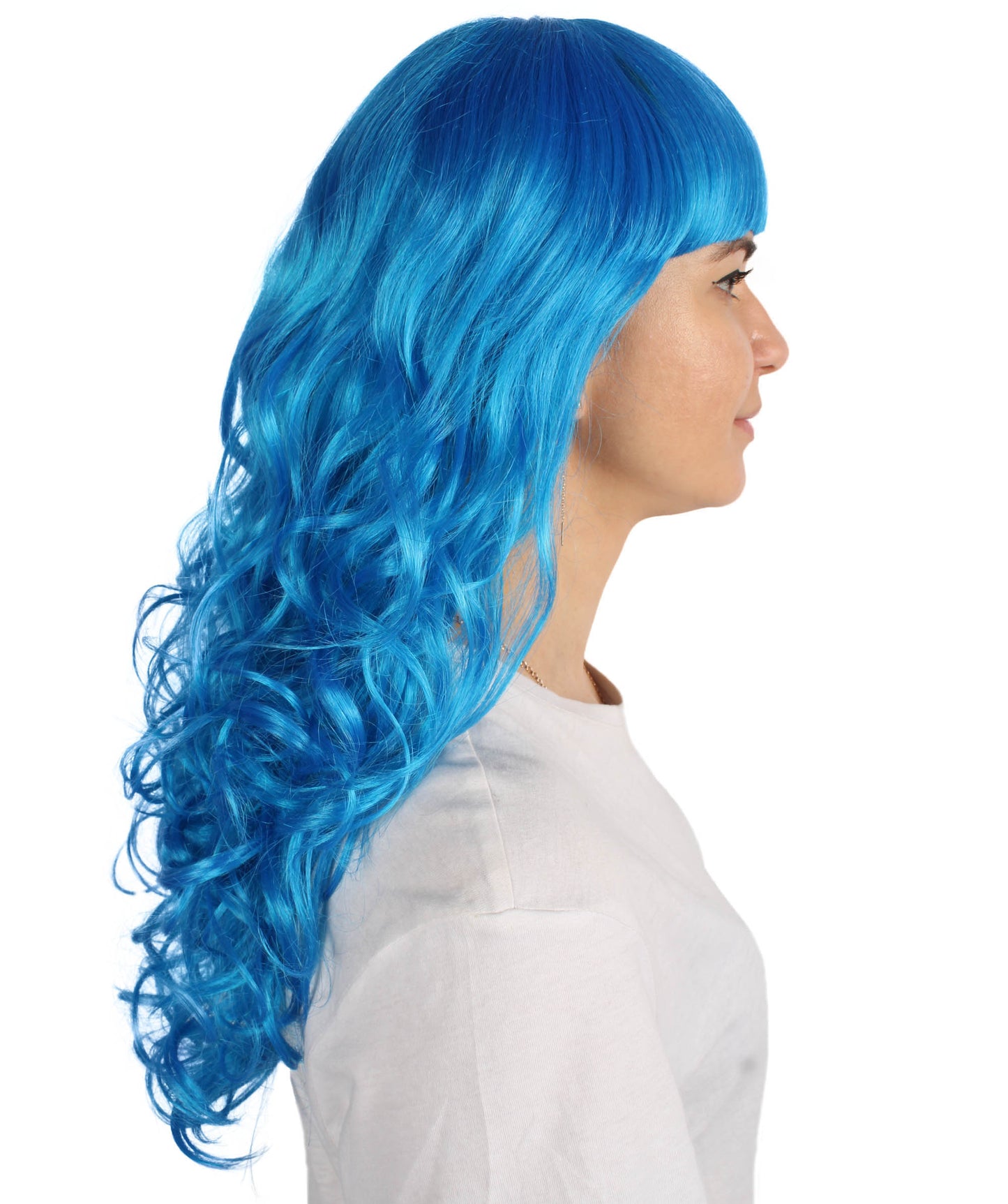 Wigs2you ハロウィン パーティー プレミアム H-818 バットマン 女性ジョーカー ウィッグ ロイヤルブルー色
