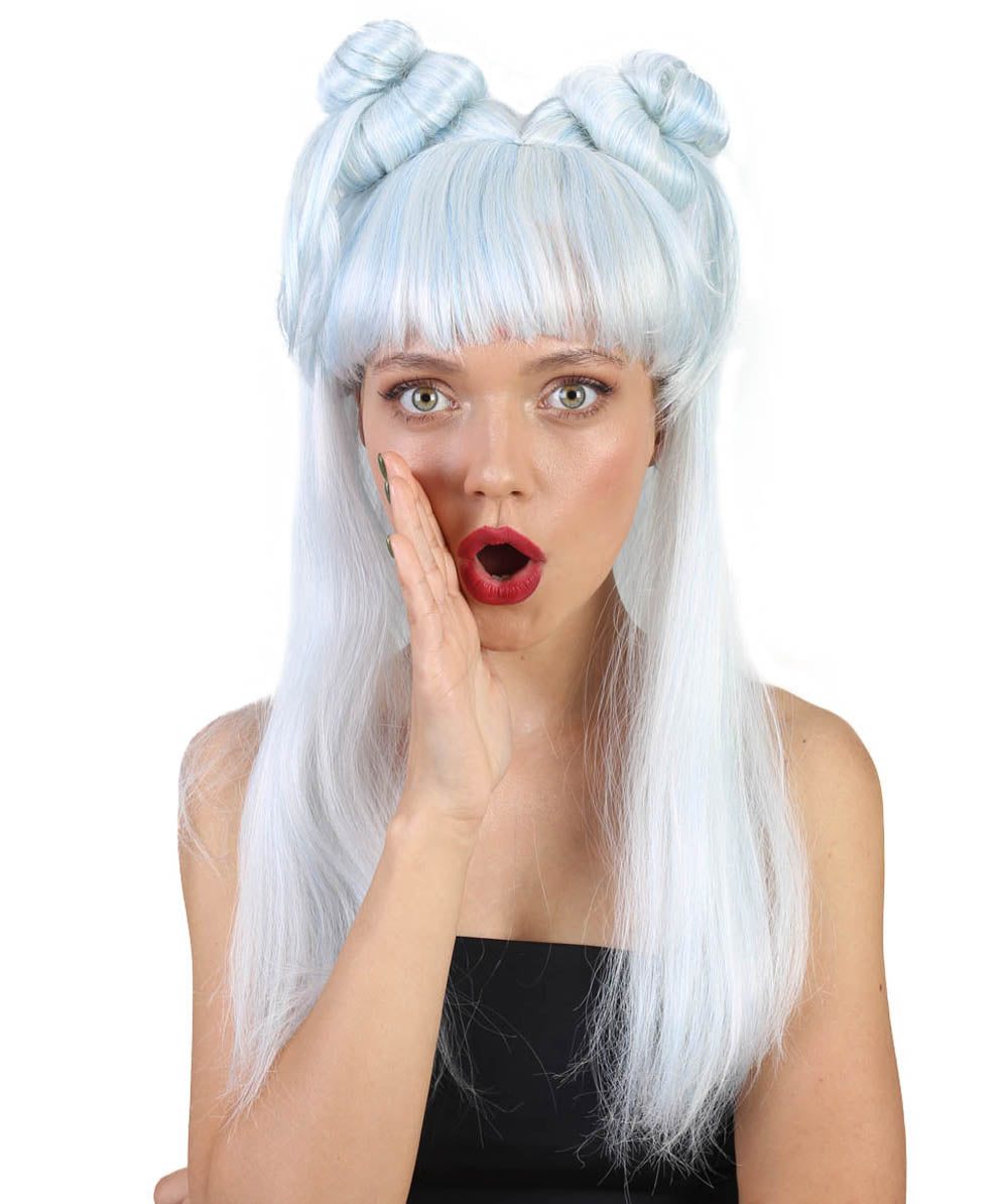 Wigs2you ハロウィン パーティー プレミアム レディース H-1203 快適なフィット感 ブルー アジアン プリンセス ウィッグ