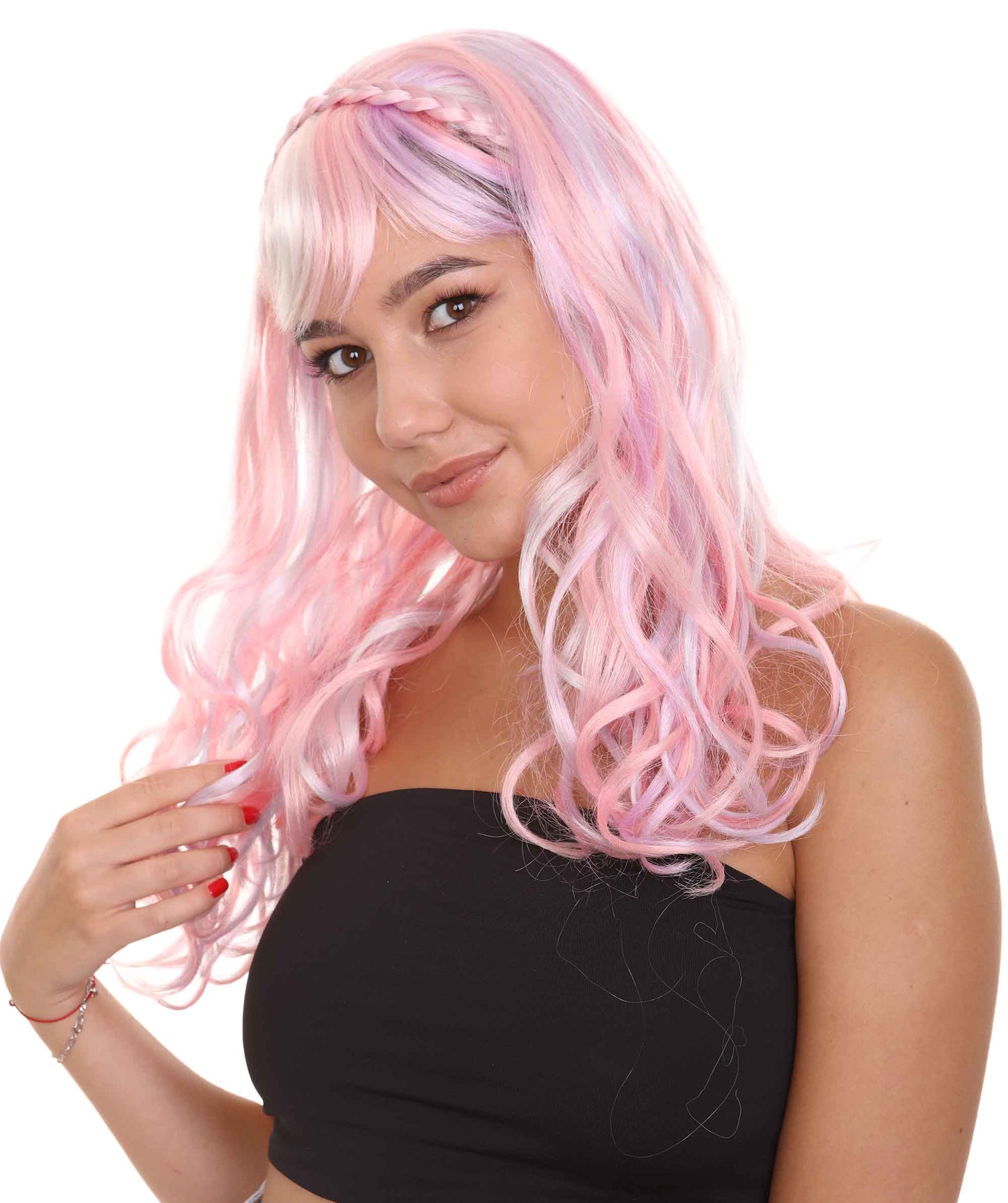 Wigs2you ハロウィンパーティ プレミアムレディース H-2052 着用しやすく とても快適 ピンクとパープルのオンブレウィッグ