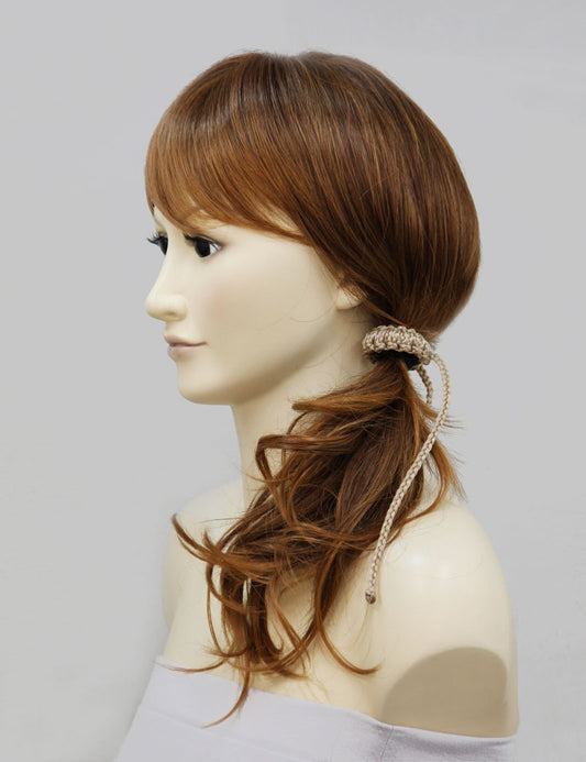 女性 W-8225 のおしゃれなライトブロンド スタイリッシュな三つ編みヘアアクセサリー 合成繊維