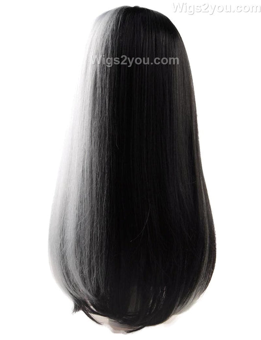 恐怖婦人用かつら|長いモノクロ・ゴシック・ハロウィンかつら|割増空気を通すCaplessなキャップH-427