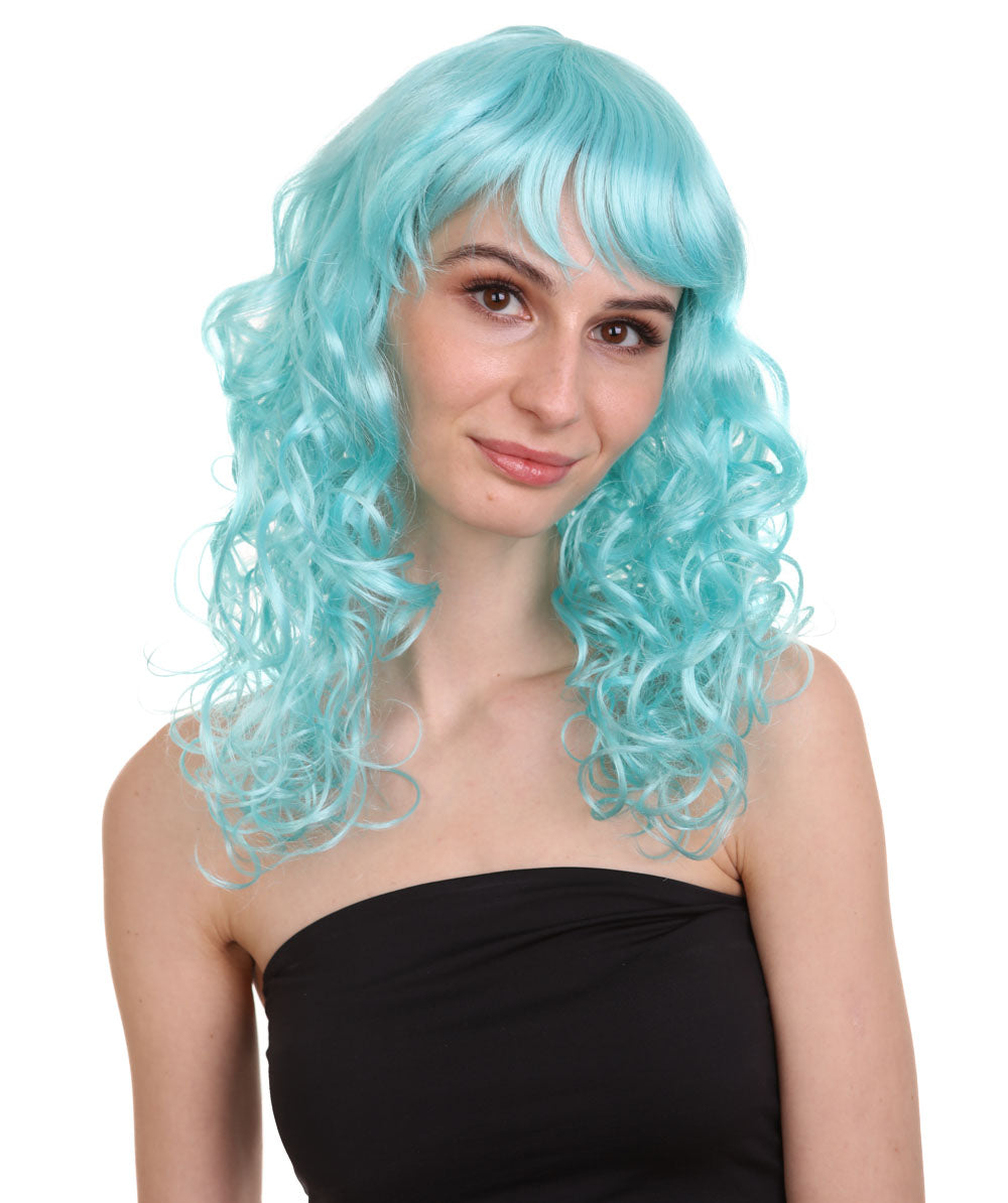 Wigs2you ハロウィンパーティープレミアム レディース H-1004 着用しやすい ベラウィッグ ブルーレイク色