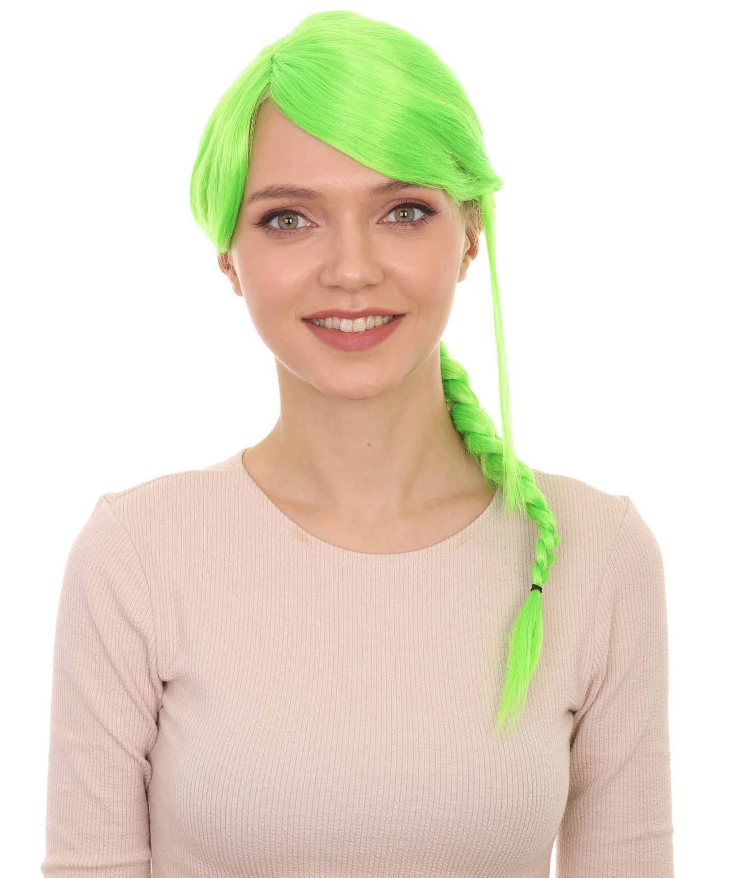 Wigs2you ハロウィン パーティー プレミアム レディース H-1164 とても快適なライム編み込みウィッグ