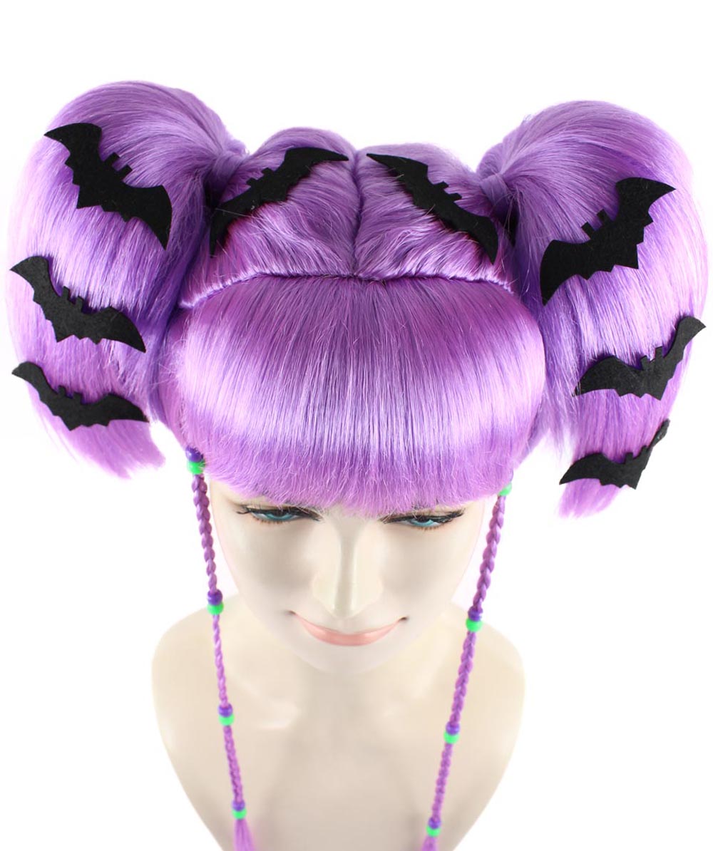 Wigs2you ハロウィンパーティー プレミアム レディース H-708 バットエンジェルウィッグ Lt パープルカラー