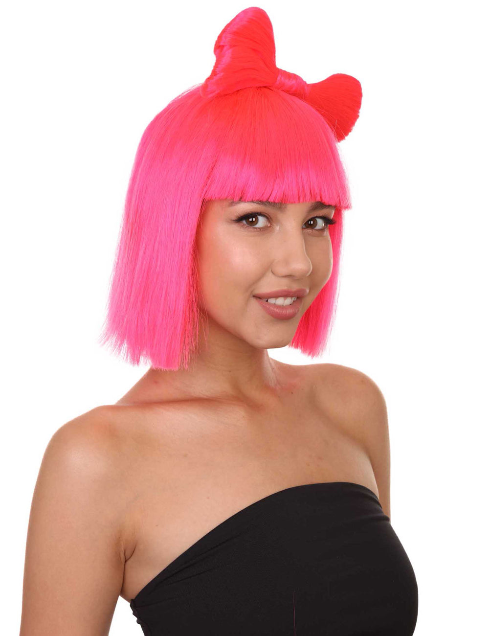 Wigs2you ハロウィン パーティー プレミアム レディース H-1656 簡単に着用でき 非常に快適なネオンピンクの蝶ウィッグ